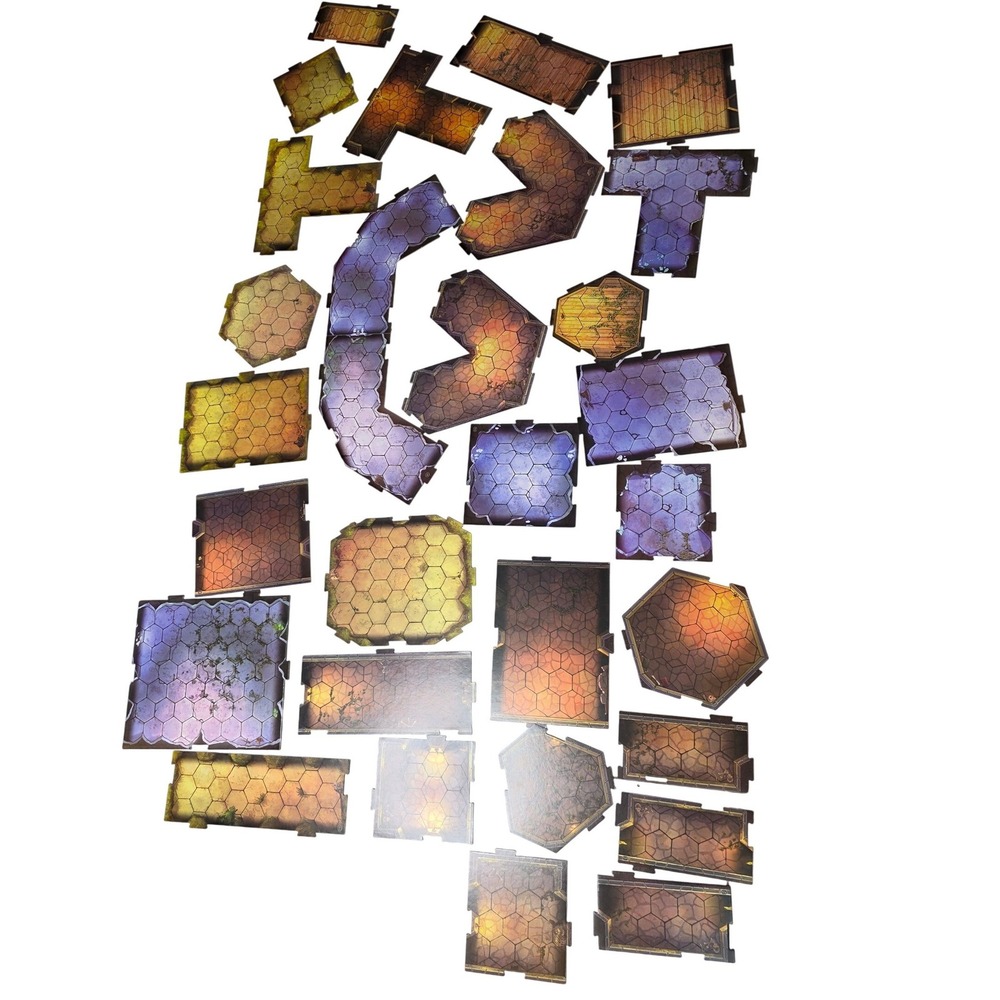 Modular Dungeon Tile Set RPG Terrain D&D Pathfinder Hex Map Tiles 30 Piece‎ G2
